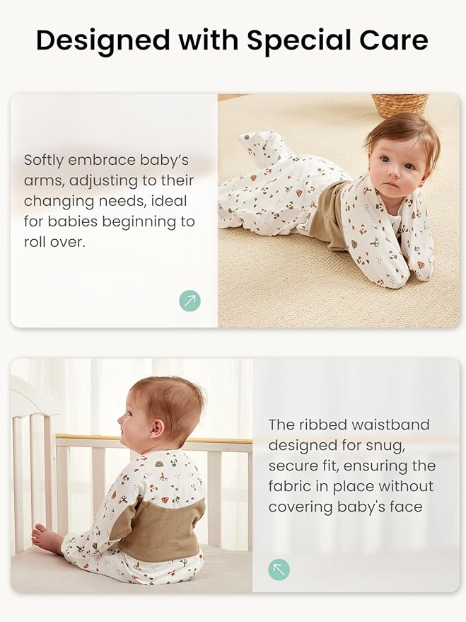 GROWNSY Transitional Swaddle Sleep Sack 3-6 Months, Starfish Design Baby Swaddle Sack, Dual-Zipper for Easy Diaper Changes, Proper Hip Development & Openable Foot Button, 12-20lbs, Bear Forest