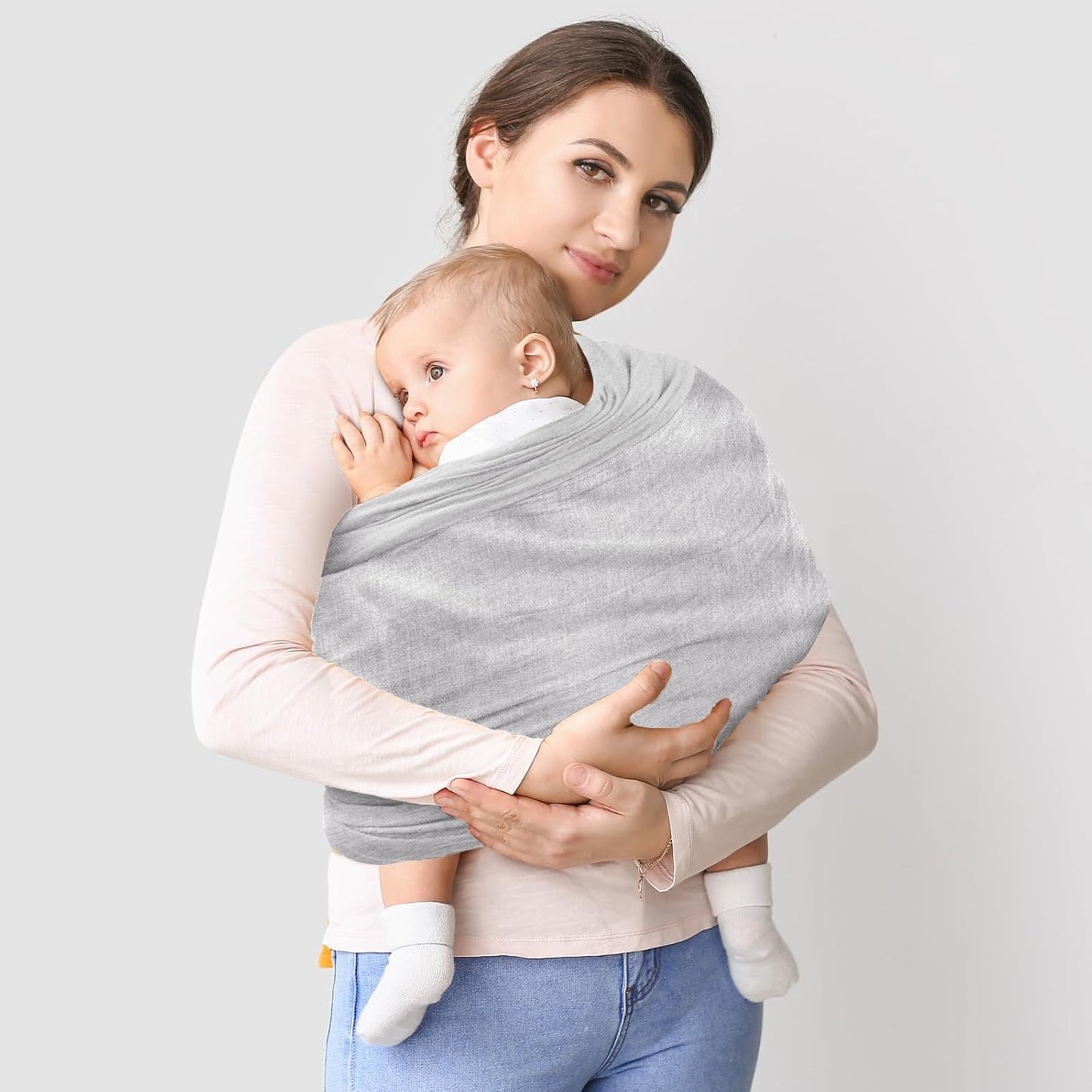 TKKOK Baby Wrap Carrier, Unisex Baby Carrier, Lightweight & Ultra Soft, Easy to Wear Baby Wrap, Perfect for Newborn Toddlers