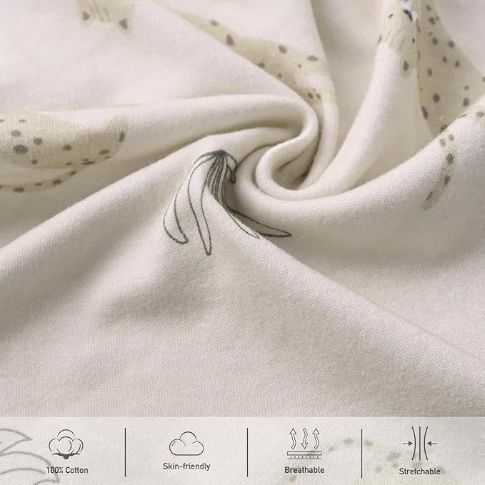 Baby Swaddle Sacks, 3-Pack Newborn Organic Cotton Swaddle Wrap, Adjustable Swaddle Blankets, Nursery Swaddling Essentials for Newborn 0-3 Months, Infant Shower Items Gift (Cat & Leaves)