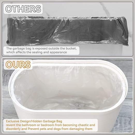 Yieach 12 L Bathroom Trash Can With Lid,2 Pack 3.17 Gallon Slim Pet/Dog Proof Trashcan and Skinny Small Covered Trash Can for Kitchen,Office,RV,Bedroom and Dorm,Plastic Covered Wastebasket,Garbage Can