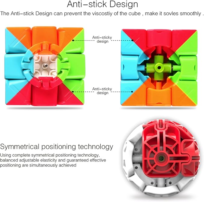 Roxenda Speed Cube Set, Speed Cube Bundle of 2x2x2 and 3x3x3 Cube Smoothly Magic Cube Collection for Kids Teens & Adults [2 Pack] (Stickerless)
