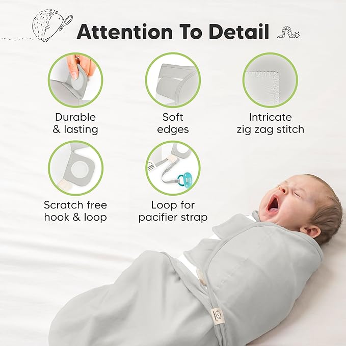3-Pack Organic Baby Swaddle Sleep Sacks - Swaddles for Newborns, Infant 0-3 Months, Baby Girls, Boys, Soft & Snug Newborn Sleep Sack, Nursery Swaddling Blankets (Sage)