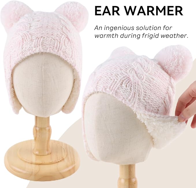 Zsedrut Winter Baby Boy Hats Pompom Baby Beanie for Girls Fleece Newborn Infant Toddler Beanie