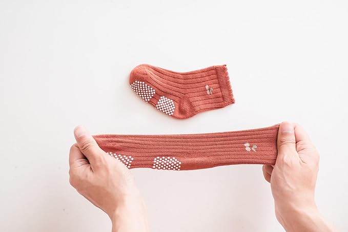 Baby Crew Socks,Grips Combed Cotton Socks Toddler Non-Skid for Girls,Boys Non Slip/Anti Skid 9-Pack