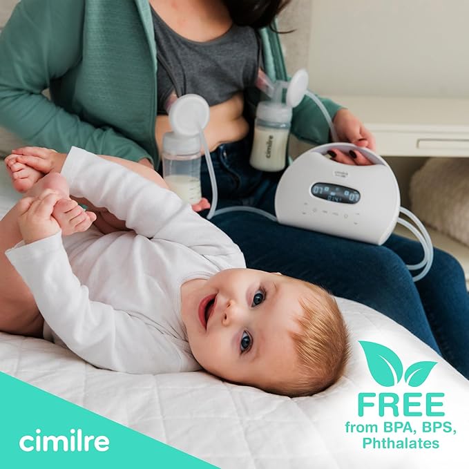 Cimilre 28MM Breast Milk Collection Kit, Double Pumping Breast Milk Collector Kit to Store Breast Milk, Includes Breast Shields, Valves, Backflow Protectors & Bottles