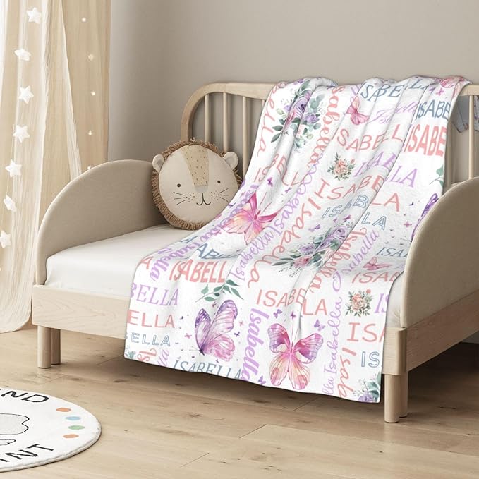 Personalized Baby Blanket- Printed in USA-Custom Baby Blanket with Name for Girls and Boys, Super Soft Plush Fleece, Personalized Baby Gifts