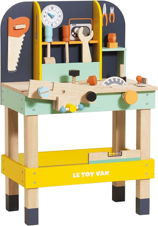 Le Toy Van - Wooden Toy Work Bench Set | Large Educational Construction Set for Role Play | Pretend Play Wooden Tools - Suitable for 3 Year Olds+