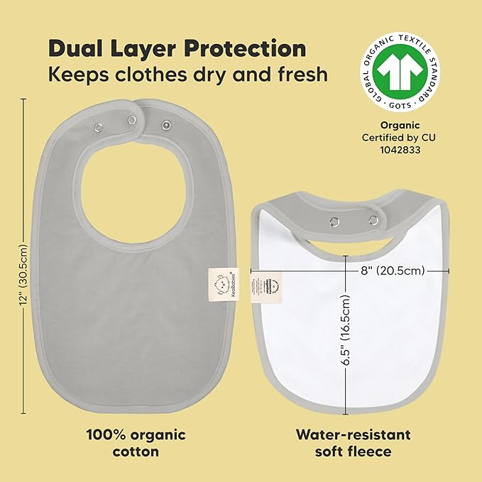 8-Pack Organic Baby Bibs for Boys, Girls - Soft Cotton Drooling and Teething Bibs for Baby Girl & Boy, Extra Absorbent, Easy To Clean & Put On for Toddler, Newborn, Infant 0-24 Months (Icelandic)