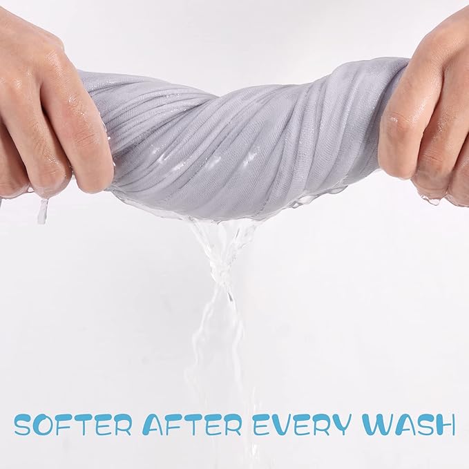 Baby Towels Muslin Baby Bath Towel 3Pack Infant Towels for Newborn Boy Girl 6 Layers Ultra Soft Cotton Toddler Towel for Baby's Delicate Skin 40x 40 Inch (Grey)