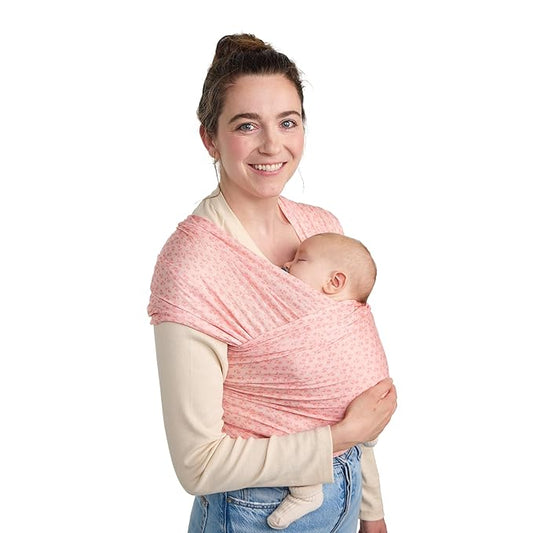 Baby Tula Stretchy Tencel™ Baby Wrap Carrier – Soft Newborn & Infant Wrap Sling, Ergonomic Hands-Free Baby Carrier, Breathable & Adjustable, Eco-Friendly for 8–25 lbs - Ditsy Floral