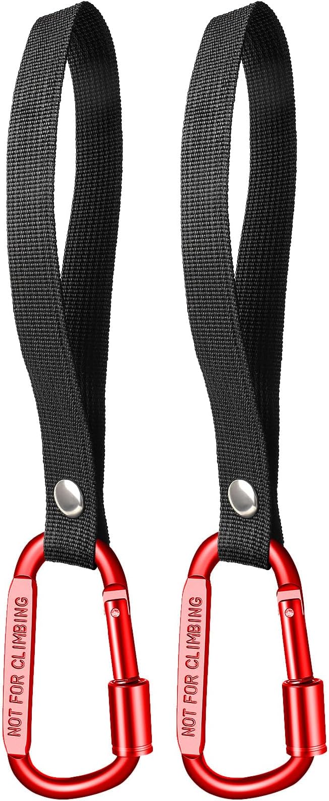 Stroller Hooks for Bags with Locking Stroller Carabiner Clip – Heavy-Duty Hooks for Diaper Bags, Groceries, Backpacks on Strollers, Bikes & Shopping Carts (Red, 2 Pieces)