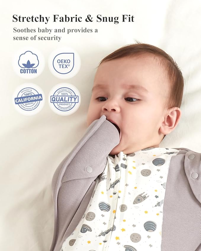 KIDIRA Transition Swaddle, Baby Swaddles 3-6 Months 12-18 lb, Swaddle Sleep Sack with 2-Way Zipper Moisture-Wicking Fabric,(Spaceships)