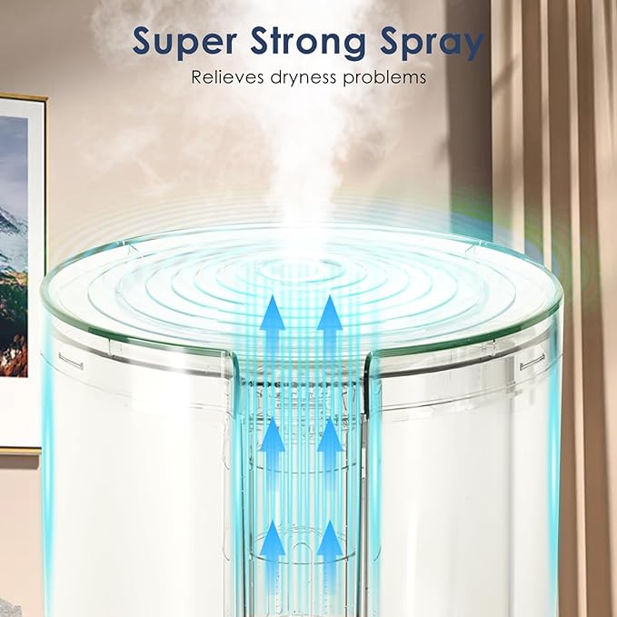 Top Fill Humidifiers for Bedroom, 8-Colorful Lights, 2.5L Tank, Easy Fill&Clean, Ultra-Quiet Cool Mist with Essential Oil Diffuser, Touch Buttons, 3 Mist Modes, Auto Off, for Office, Home,16H.