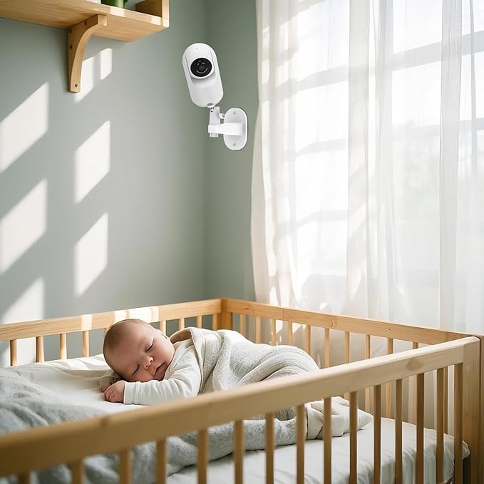 Adhesive Baby Monitor Wall Mount Compatible with VTech Advanced HQ Max, Ajustable Baby Monitor Stand Without Drilling and Wall Damage
