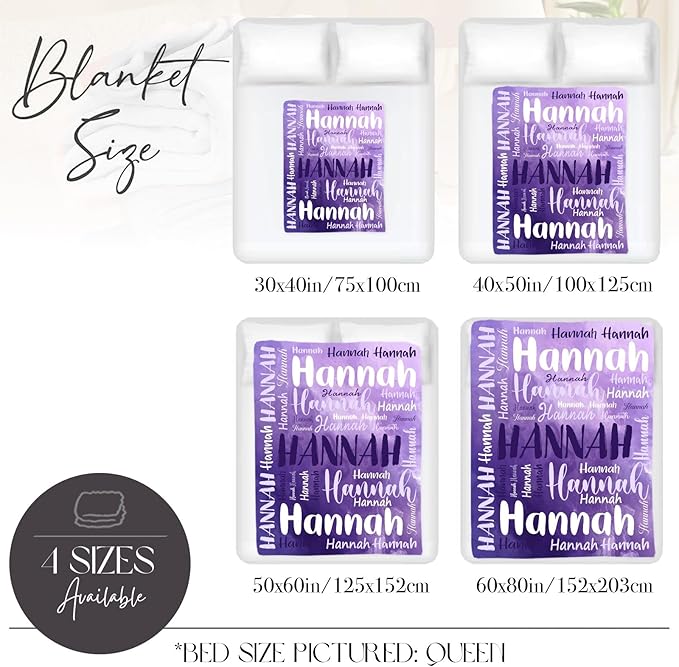 Personalized Custom Baby Blanket with Name for Girls Boys Kids Customized Flannel Blanket for Bed Nursery Room Baby Stroller