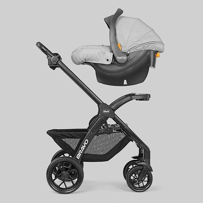 Chicco Bravo LE Trio Travel System, Bravo LE Quick-Fold Stroller with KeyFit 30 Zip Infant Car Seat, Car Seat and Stroller Combo | Harbor/Navy