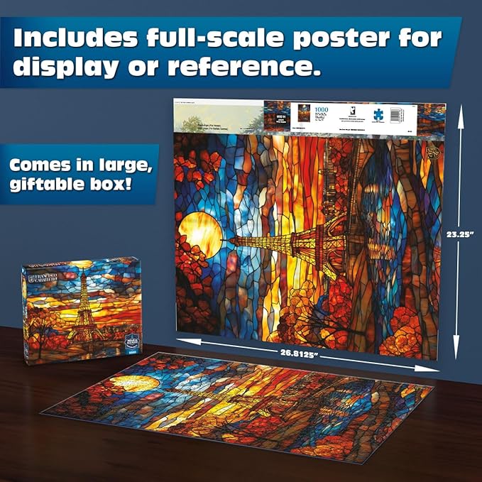 Buffalo Games - Sapphire Select - Parisian Dream - Francisco Caballero -1000 Piece Jigsaw Puzzle – Challenging & Fun – Blue Core Puzzle Board – Giftable Display Box - Full Size Poster Included