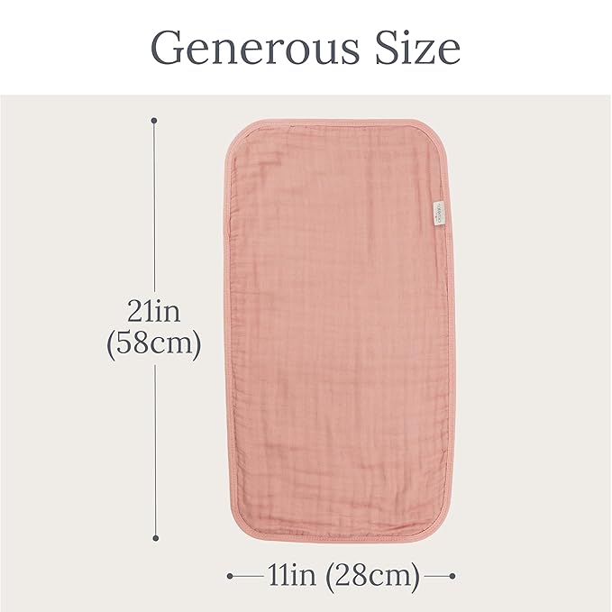 Natemia Muslin Burp Cloths for Baby Boys and Girls - Super Absorbent Baby Burp Cloths, Viscose Derived from Bamboo Cotton Baby Washcloths, 3-Pack Neutral Burp Cloths for Newborn, 21" x 11"