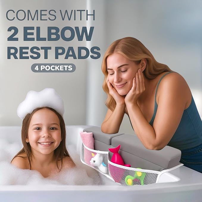 Baby Bath Kneeler and Elbow Rest Pad Set, Kneeling Pad for Bathing Babies, Bathtub Cushion for Knees and Elbows, Knee Foam for Bathing Baby, Bath Cushion, Soft tub Kneeling Memory Foam