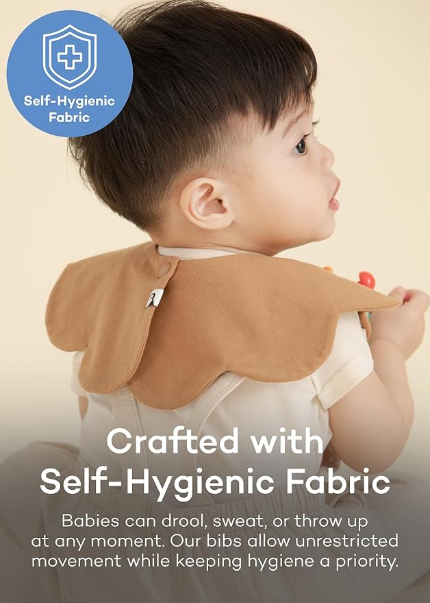 Konny Baby Bibs Set, 360 ° Rotate, Soft and Absorbent Bandana Drooling for Boys Girls baby Essentials