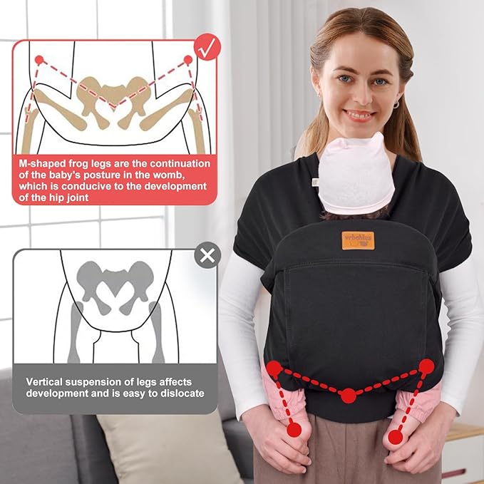 Baby Wraps Carrier Sling, Baby Carrier for Newborns and Toddlers,Skin-Friendly and Soft Front Baby Carrier Wrap Perfect Newborn Gifts