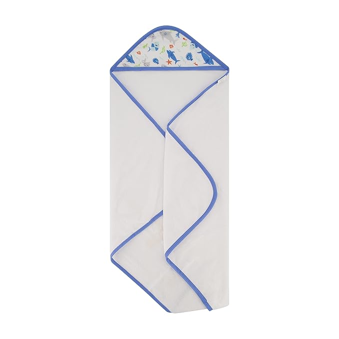 Cudlie Buttons & Stitches Baby Boy 3 Pack Rolled/Carded Hooded Towels in Jawsome Print (GS71723)