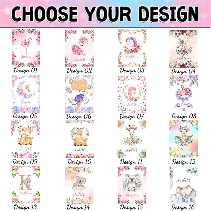 Artsadd Personalized Baby Blanket for Girls & Boys, Custom Animal Design, Perfect for Infant to Toddler, Customized Name & Nursery Bed Blanket, Custom Gift for Girl's & Boy's Birthday & Christmas