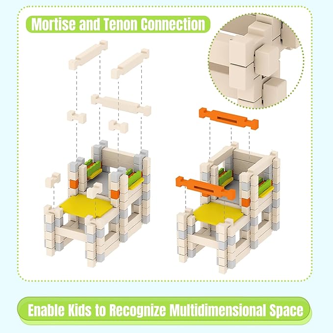 157PCS Wooden Building Blocks Set for Toddlers, Construction City Stacking Toys, Preschool Learning Educational Toys for Kids 3+ Years Girls and Boys (Fire Station)