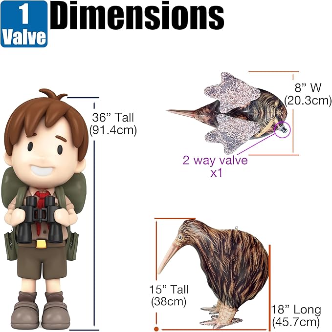 Jet Creations 18" L Inflatable Kiwi Bird – Realistic Brown Wildlife Animal Figure, New Zealand Flightless Bird Toy for Kids, Party Decorations, Pool Float, Home & Yard Décor, Educational Gift