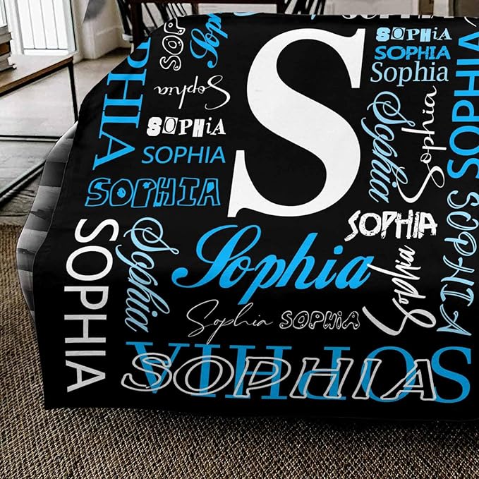 Custom Baby Blanket for Boys Girls, Personalized Kids Blanket with Name for Son Daughter, Ultra-Soft Cozy Flannel Fleece Blankets Soft Plush Receiving for Newborns, Newborn Blankets for Crib Stroller