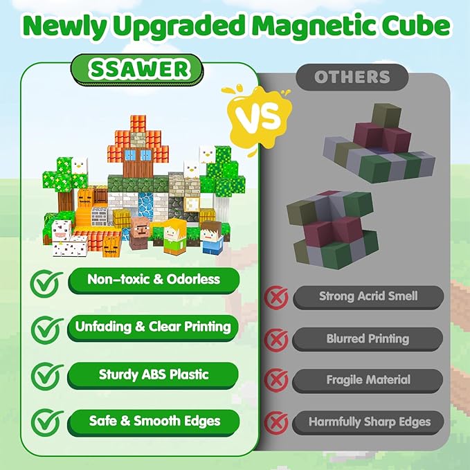 Magnetic Blocks, 150PCS Magnetic Building Blocks Light Up, Stacking Magnets for Kids, Sensory Toy for STEM Constructions Magnet Blocks for Boys Girls Age 3+, Christmas Birthday Gifts