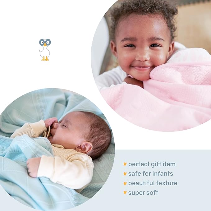 GooseWaddle Luxury Knit Baby Blanket (30”x40”), Premium Comfort from Ultra Soft Fabrics That Get Softer with Use, Perfect for Any Infant Nursery, Boy or Girl, Machine Washable (Mint)