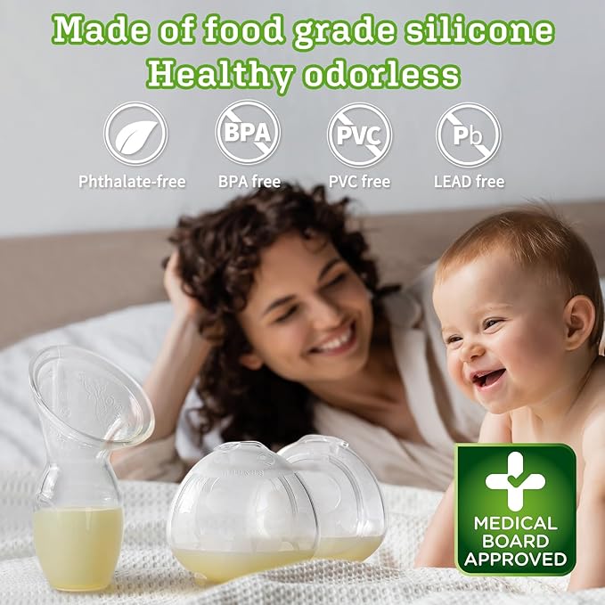 haakaa Manual Breast Pump for Breastfeeding 4oz/100ml and Ladybug Milk Collector 2.5oz/75ml Combo, Food-Grade Silicone