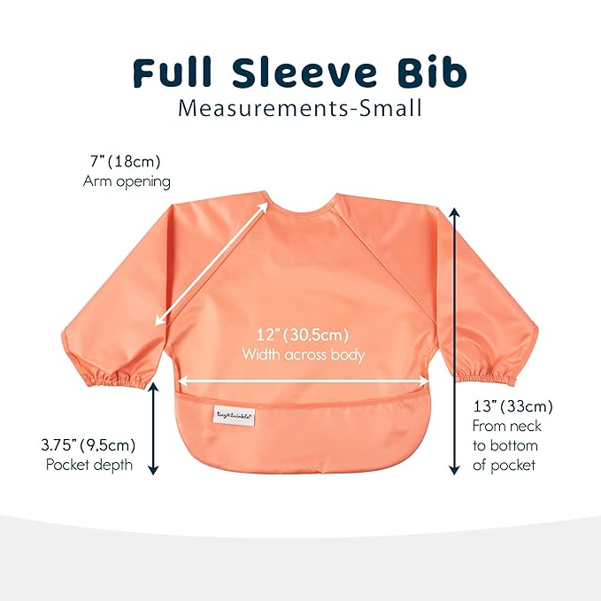 Tiny Twinkle Long Sleeve Bib for Babies & Toddlers – 2 Pack Waterproof Smock Bibs for Eating – Machine Washable & Mess-Proof, Baby Feeding Essential & Shower Must-Have (Sweet Treat,6–24M)
