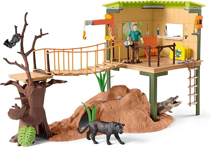 Schleich Wild Life Safari Animal Toy for Boys and Girls Ages 3+, Ranger Adventure Station