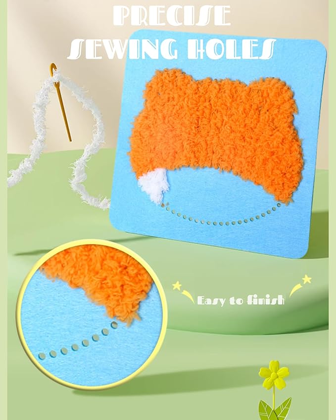 PupuMiao Sewing Kit for Kids DIY Embroidery Sewing Kit Cute Animal Sewing Projects Easy Crafts with English Instructions, Perfect for Beginners, Girls Boys Ages 4-12 (Koala+Cow+Penguin+Bunny)