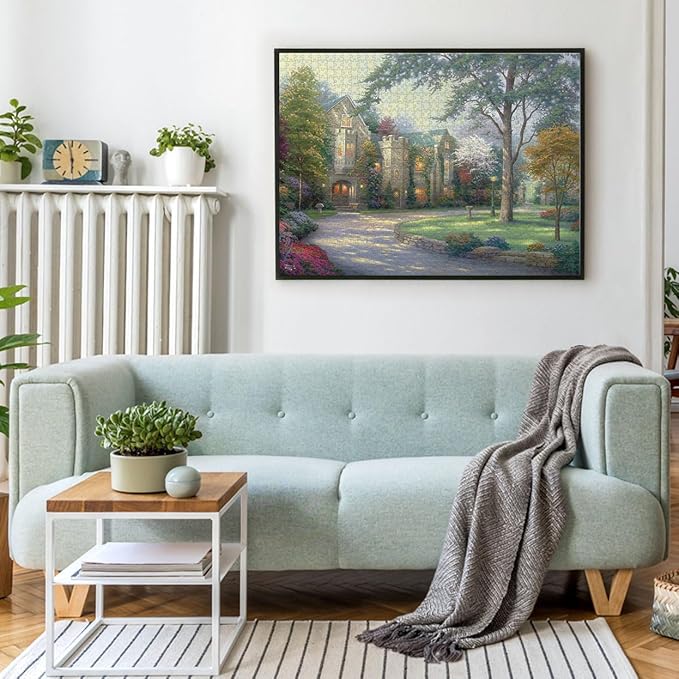 Ceaco - Sapphire Select - Thomas Kinkade - Beyond Summer Gate - 1000 Piece Jigsaw Puzzle – Challenging & Fun – Blue Eska Core Puzzle Board – Giftable Display Box - Full Size Poster Included