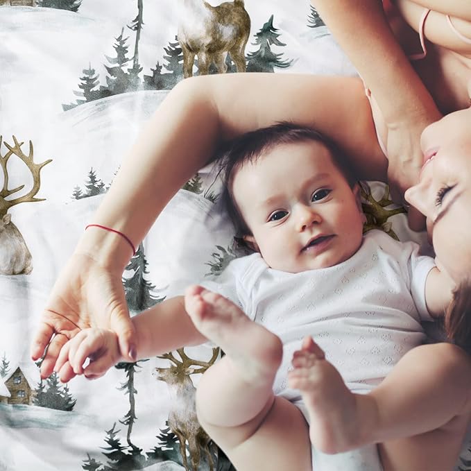 Baby Blankets for Boys and Girls, Deer Super Soft Nursery Minky Blanket for Newborn Baby, Double Layer with Dotted Backing, Essentials Receiving Bed Throw Blanket Crib Shower Gifts, 30 x 40 Inch