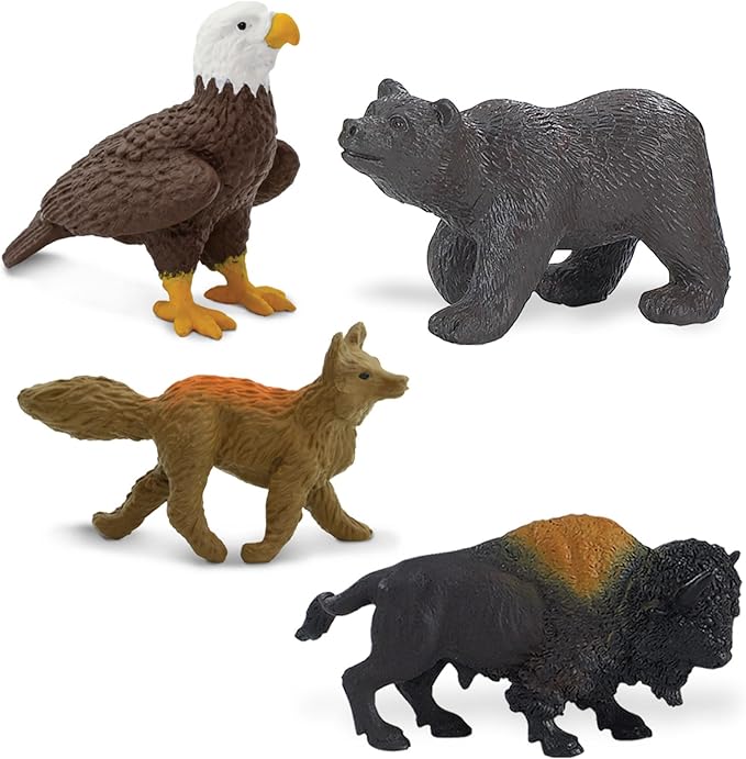 Safari Ltd. Nature TOOB - 12 Mini Figurines with Rabbit, Beaver, Doe, Gray Wolf, Fox, Black Bear, Moose, Mountain Lion, Bald Eagle, and More - Educational Toy for Boys, Girls & Kids Ages 3+