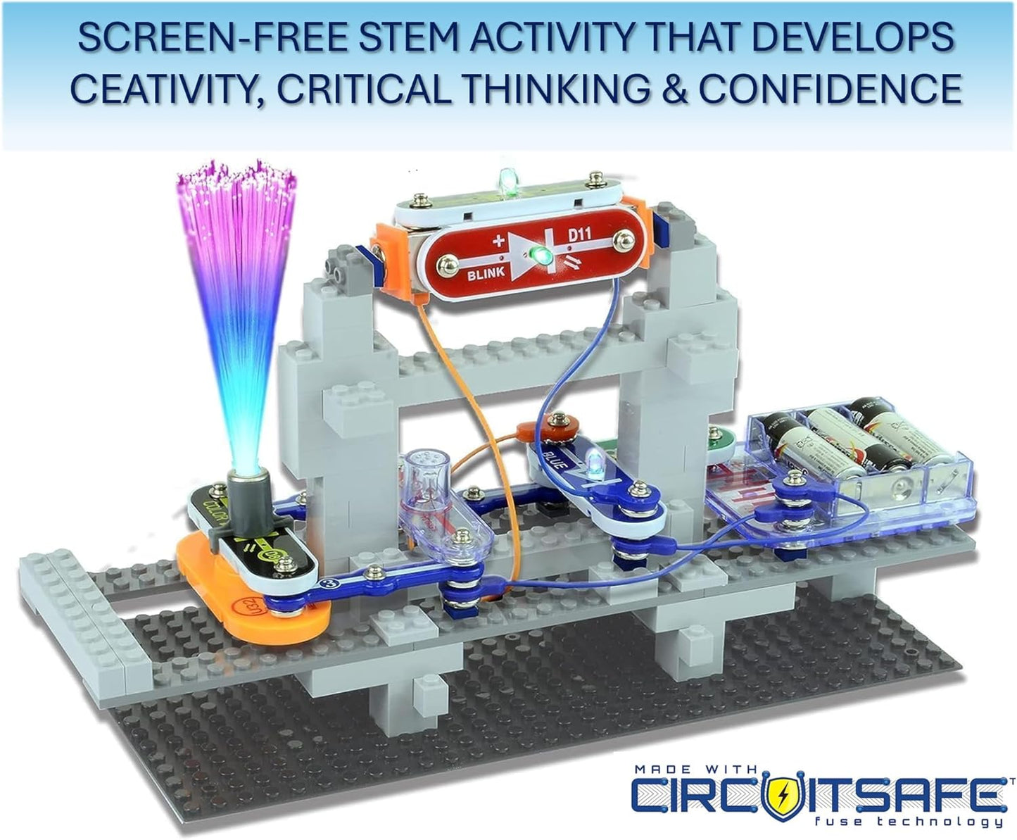 Snap Circuits BRIC: Structures | Brick & Electronics Exploration Kit | Over 20 Stem & Brick Projects | Full Color Project Manual | 20 Parts | 75 BRIC-2-Snap Adapters | 140+ BRICs