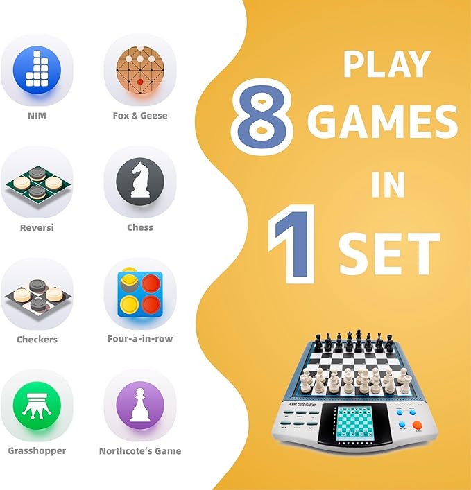 iCore Electronic Chess Set - Develop Thinking Chess Set for Kids, Memory Electronic Chess Board - Talking Coach 30 Skill Levels Beginners & Adults