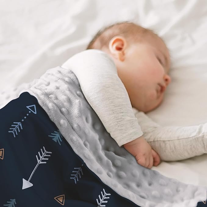 SANDJEST Kid Blanket for Boys with Double Layer Dotted Backing - Arrows Printed 30 x 40 Receiving Blankets Kids Gift for Birthday