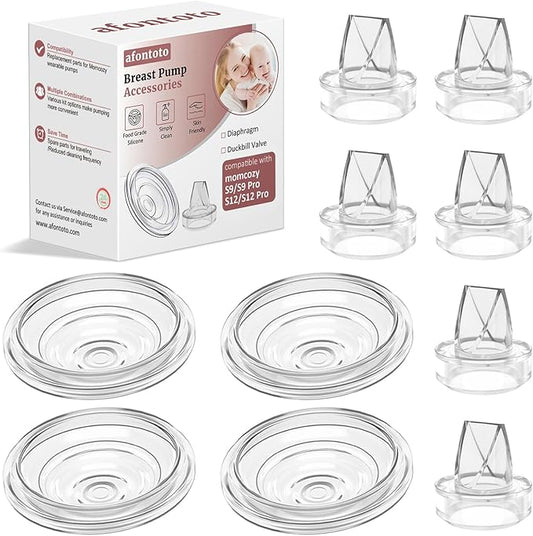 6 Pack Silicone Duckbill Valve & 4 Pack Silicone Diaphragm Compatible with Momcozy S12Pro/S9Pro/S12/S9 Wearable Breastpump, momcozy Breast Pump Replacement Parts Breastfeeding Essential Accessories
