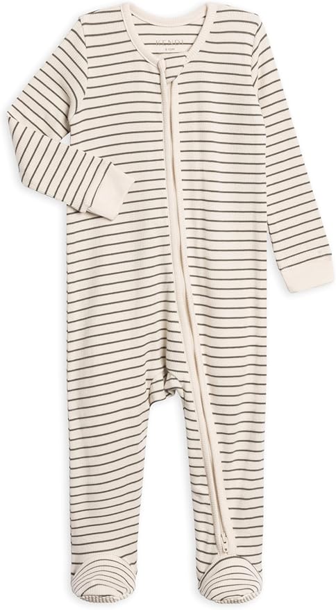 Colored Organics Baby Zip-Up Footed Sleeper with 2-Way Zipper - Newborn Organic Cotton Pajamas