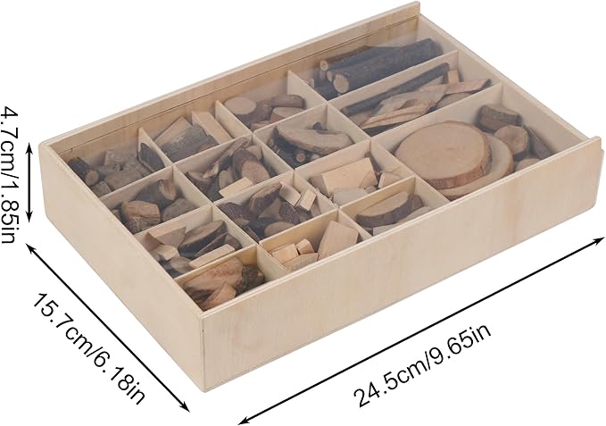 Candywood Wooden Unfinished Craft Kits Toy,Unfinished Natural Wood Slices Loose Part Play,DIY Wood Slices Kit for Toddler 3+ (UN_M)