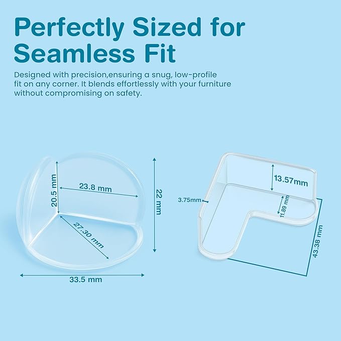 Corner Protector for Baby, Pack of 20 Clear & Transparent Edge Guards for Baby Proofing, Safety Furniture Corner Protectors for Furniture to Prevent Injuries (10 L Shaped & 10 Ball Shaped)
