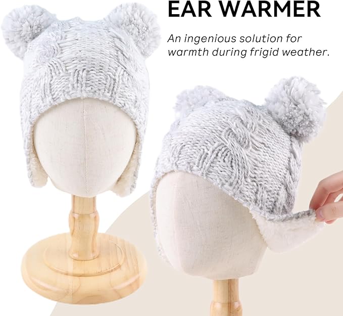 Zsedrut Winter Baby Boy Hats Pompom Baby Beanie for Girls Fleece Newborn Infant Toddler Beanie