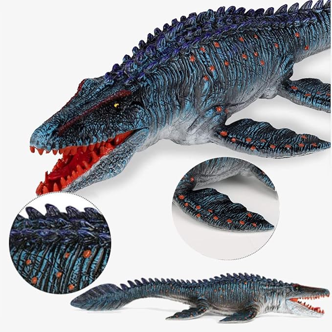 Jurassic Large Mosasaurus Dinosaur Toy Figure, 13.4" Realistic Giant Sea Monster Figurine, Educational Prehistoric Water World Ocean Creature for Model Decoration, Display, Collectors