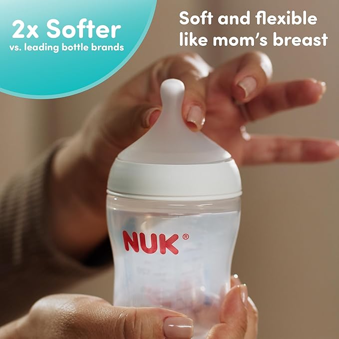 NUK Perfect Match Slow Flow 2-in-1 Natural and Anti-Colic Bottle, 5oz., 4 Pack, BPA Free