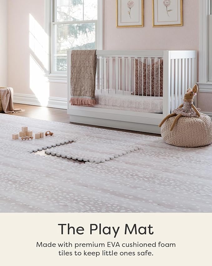 House of Noa Baby Play Mat – 4x8 Fawn Brown – Set of 8 Tiles – Cushioned EVA Foam Play Mat for Floor, Soft Interlocking Baby Crawling Mats for Hard Floors